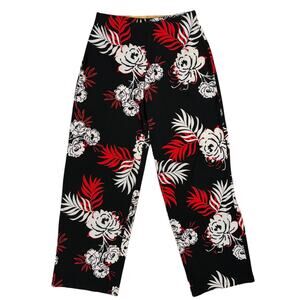 Alfani (S) Wide-Leg Tropical Beach Pants Stretch Pull-On